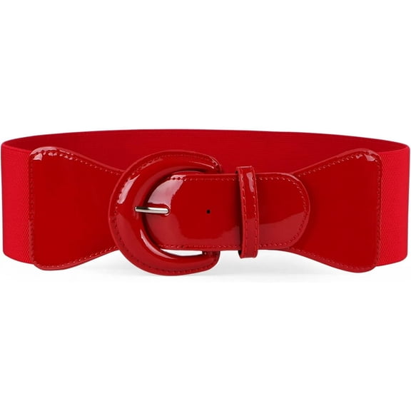 TELOLY Women Wide Stretchy Belt,Vintage Chunky Buckle Elastic Waist Belts for Women Dress Wide Elastic Belts for Women