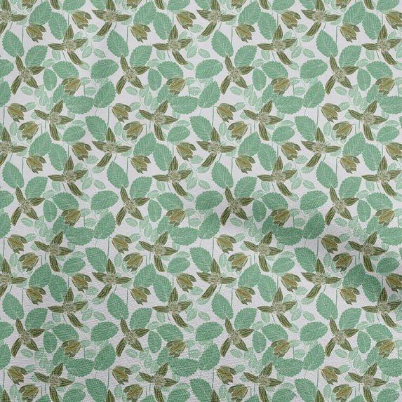 oneOone Cotton Cambric Off White Fabric Tropical Leaf Fabric For Sewing Printed Craft Fabric By The Yard 42 Inch Wide
