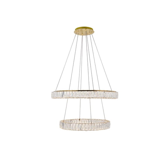 Monroe Integrated LED chip light gold Chandelier Clear Royal Cut Crystal