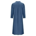 thumbnail image 6 of AherBiu Maxi Dresses for Women Plus Size Long Sleeve Lapel V Neck Business Casual Shirt Tall Dress, 6 of 7
