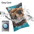 thumbnail image 5 of Kdxio Cotton Pillow Cases 20"x30" Pillowcases,Soft and Breathable Bedroom Pillow Cases-Hawaiian Swimming Lion-No Pillow Core, 5 of 5