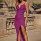 thumbnail image 4 of Moda para mujer Verano Slim Fit Sexy Color sólido Cuello en V Sin mangas Tirantes Vestido con abertura Pompotops qyievc2270, 4 of 9