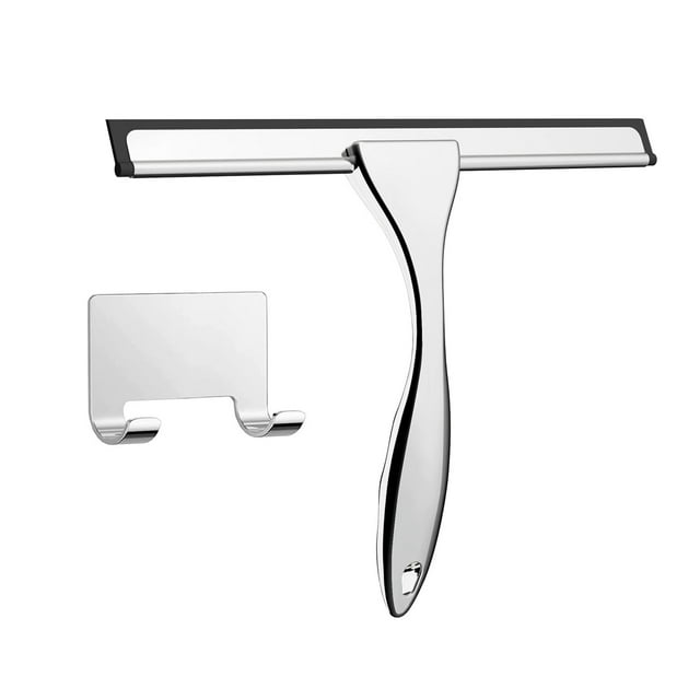 Nettoyant pour Acier Inoxydable Bandes en Acier Inoxydable, Grattoir de Fenêtre en Alliage de Zinc Nettoyant pour Vitres Raclette en Acier Inoxydable Accent