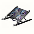 thumbnail image 1 of Gaming Laptop Cooling Pad, Laptop Cooling Pad, Gaming Laptop Cooler with 4 Fans, Suitable for 11-17.3 Inch Laptops, 7-Level Height Adjustable, Slim and Portable for Work, Study,, 1 of 10
