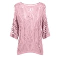 thumbnail image 5 of Gunia Crochet Tops For Women Hollow Out Lightweight Knit Short Sleeve Tee Top Sweater Crochet Coverups, 5 of 5
