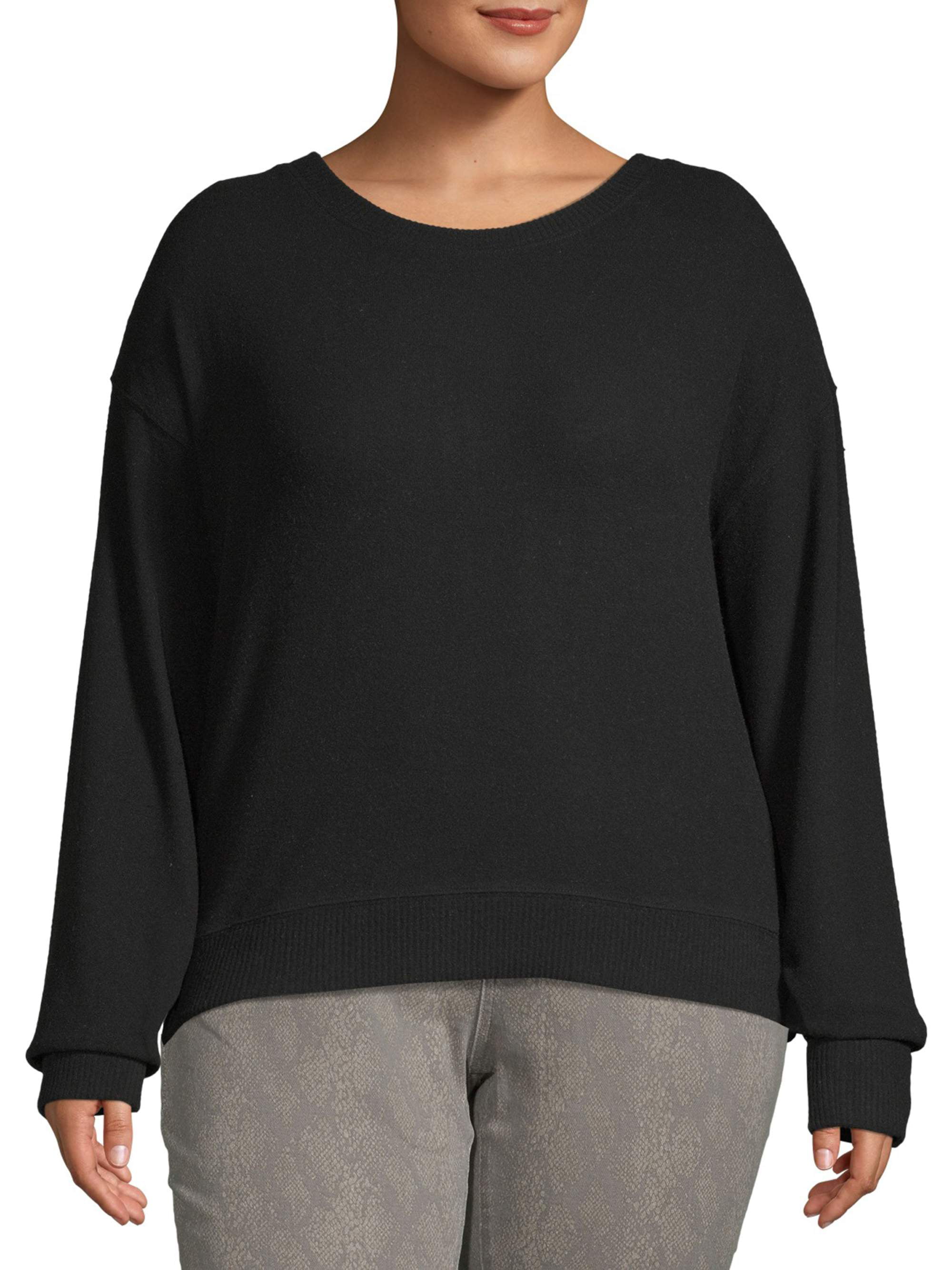 Sweet Romeo Women's Plus Size Pullover Athleisure Sweatshirt - Walmart.com