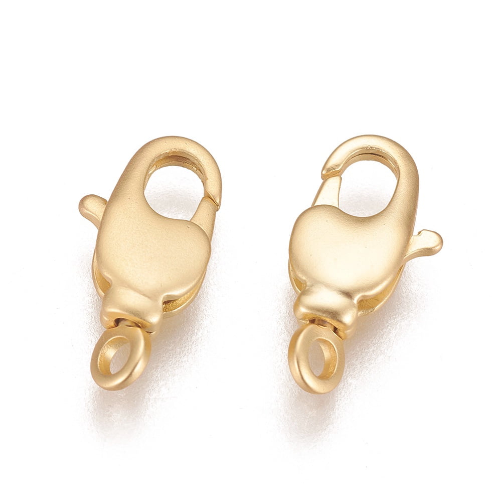 50pc Brass Swivel Lobster Claw Clasps Swivel Snap Hook Long-Lasting Plated Matte Gold Color 12x6x2.8mm Hole: 1.4mm