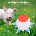 thumbnail image 3 of Piggy Milk Feeder 2.5L Round Piglet Poultry Breeding Feeder with 6 Pacifiers for Lambs, Piglets, Cow, 3 of 5
