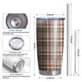 thumbnail image 6 of 20oz Tumblers Red and Green Plaid Christmas Pattern Stainless Steel Vacuum Insulated Double Wall Travel Tumbler Cups Mug with Lid and Straw,Cleaning Brush for Cold & Hot Drinks, 6 of 7
