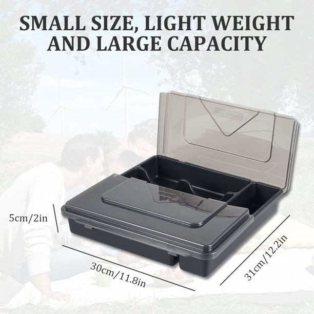 YICOCHI Porte-ustensiles Pour Comptoir Avec Couvercle, Plateau En Plastique Pour Argenterie Pour Tiroir, Organiseur De Couverts à 5 Compartiments