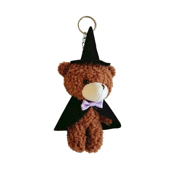 Halloween Plush Keychain, Stuffed Animal Toy Bag Charm for Backpack, Black
