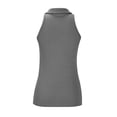 thumbnail image 4 of Idoravan Women's Plus Size Tops Clearance Spring and Summer New Solid Color Lapel Sleeveless Vest Zipper Fashion Casual T-shirt Womens Clothing, 4 of 4