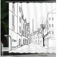 thumbnail image 4 of Ambesonne Eiffel Tower Shower Curtain, Paris Street Art, 69"Wx70"L, Black White, 4 of 5