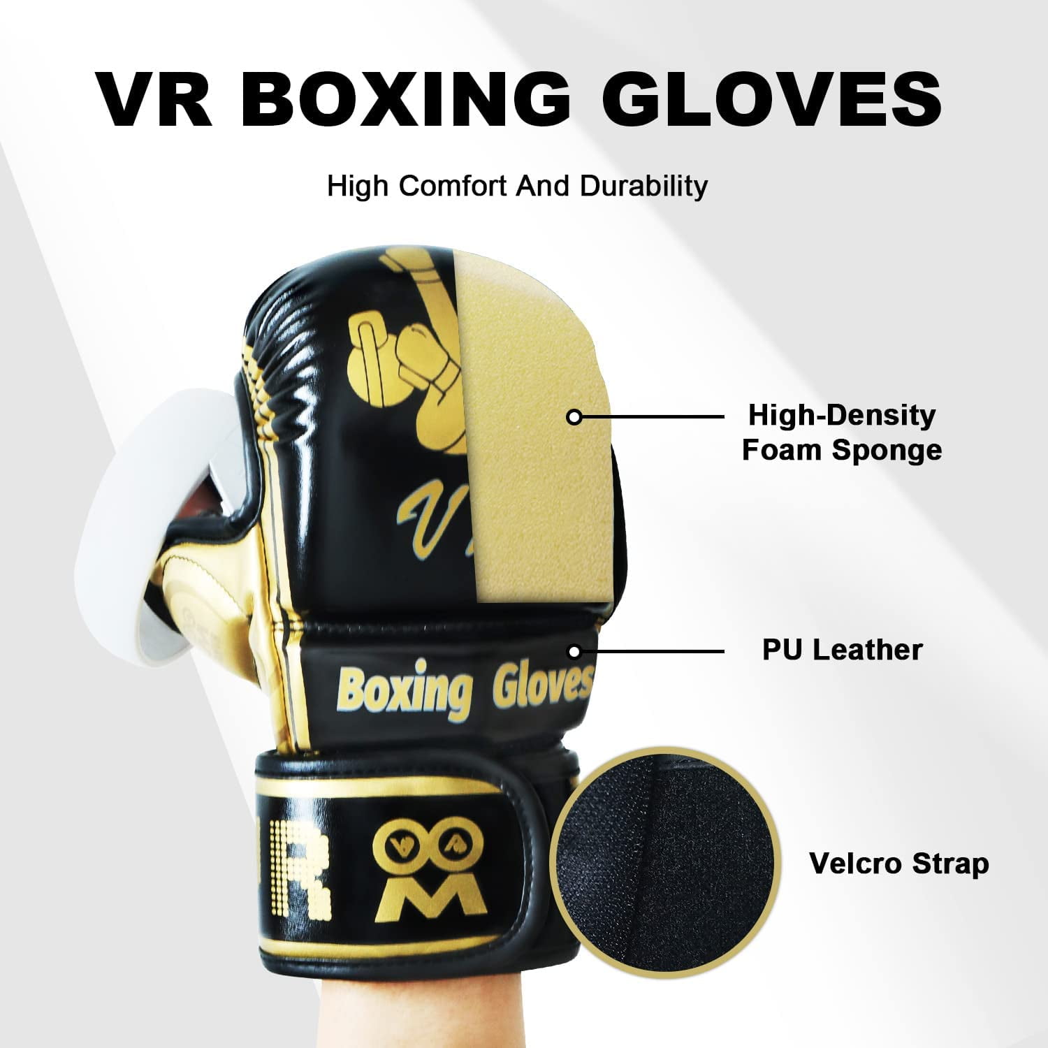 A Boxing Gloves for Oculus/Meta Quest 2/1 or Rift/Rift S Touch Controllers,  Compatible with Playing Thrill of The Fight or Other VR Boxing Type Games, 