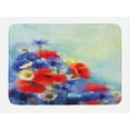 thumbnail image 1 of Flower Bath Mat, Close Up Structured Bouquet with Flower Types Poppy Peacefulness Indulging Design, Non-Slip Plush Mat Bathroom Kitchen Laundry Room Decor, 29.5 X 17.5 Inches, Red Blue, Ambesonne, 1 of 2
