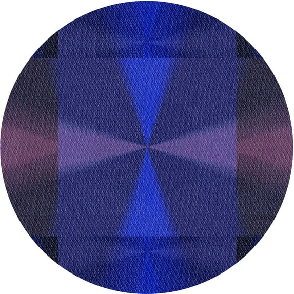 Ahgly Company Indoor Round Patterned Denim Dark Blue Area Rugs, 5' Round