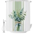 thumbnail image 2 of Sage Green Eucalyptus Leaves Shower Curtains for Bathroom, Farmhouse Stripe Botanical Waterproof Fabric Shower Curtain, Decorative Bathroom Curtain for Bathtub, 72"x84" , No Hooks Included, 2 of 9