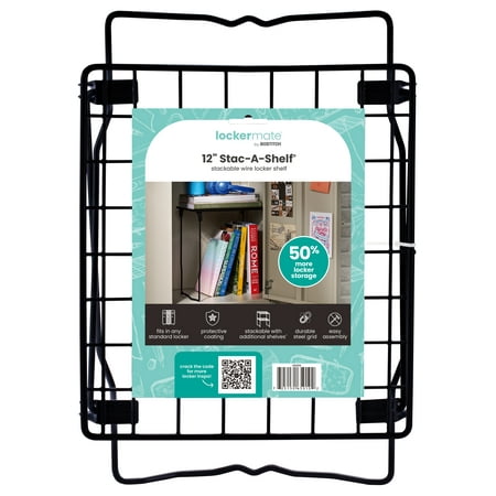Lockermate By Bostitch 12" Stac-a-Shelf® Wire Shelf, Black