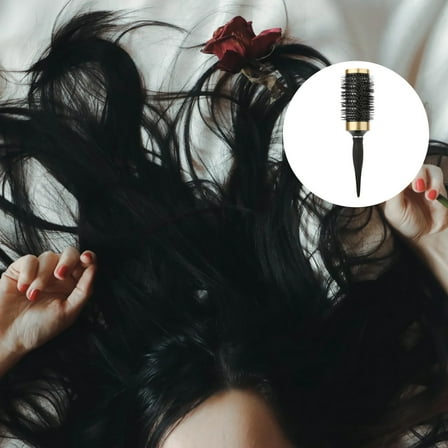 Soimiss Portable Hair Curling Comb Black Hairdressing Tool for Travel and Salon