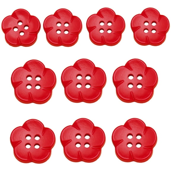 10 Pcs Resin Buttons Sewing Buttons Flower Shape Buttons 4 Holes Buttons