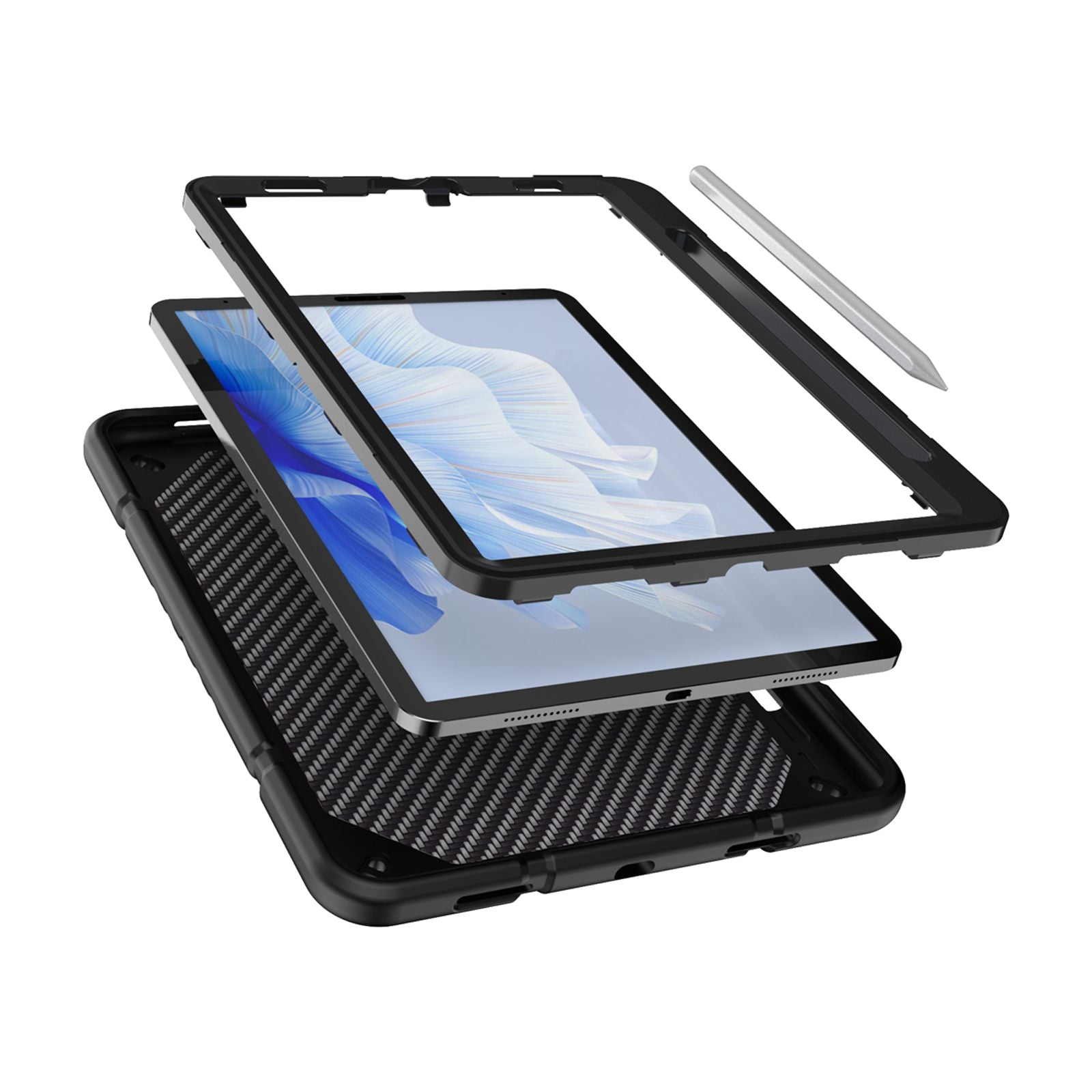 Allytechgroup Heavy Duty Case for Apple iPad 11th Generation 11" 2025 & iPad 10th Generation 10.9" 2022, Rugged Tablet Case with Kickstand Pencil Holder Logo Hole Kids Friendly TPU + PC Cover,Black