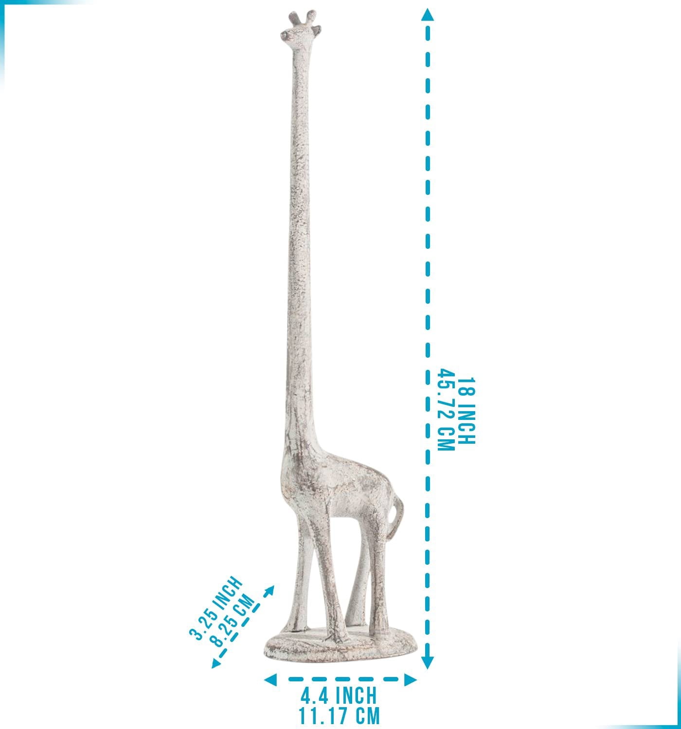 Comfify Cast Iron Giraffe Paper Towel Holder with Antique White Finish