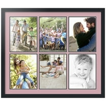 ArtToFrames Collage Photo Picture Frame with 6 - 8.5x11" Openings, Framed in Black with Seashell and Black Mats (CDM-3926-151)