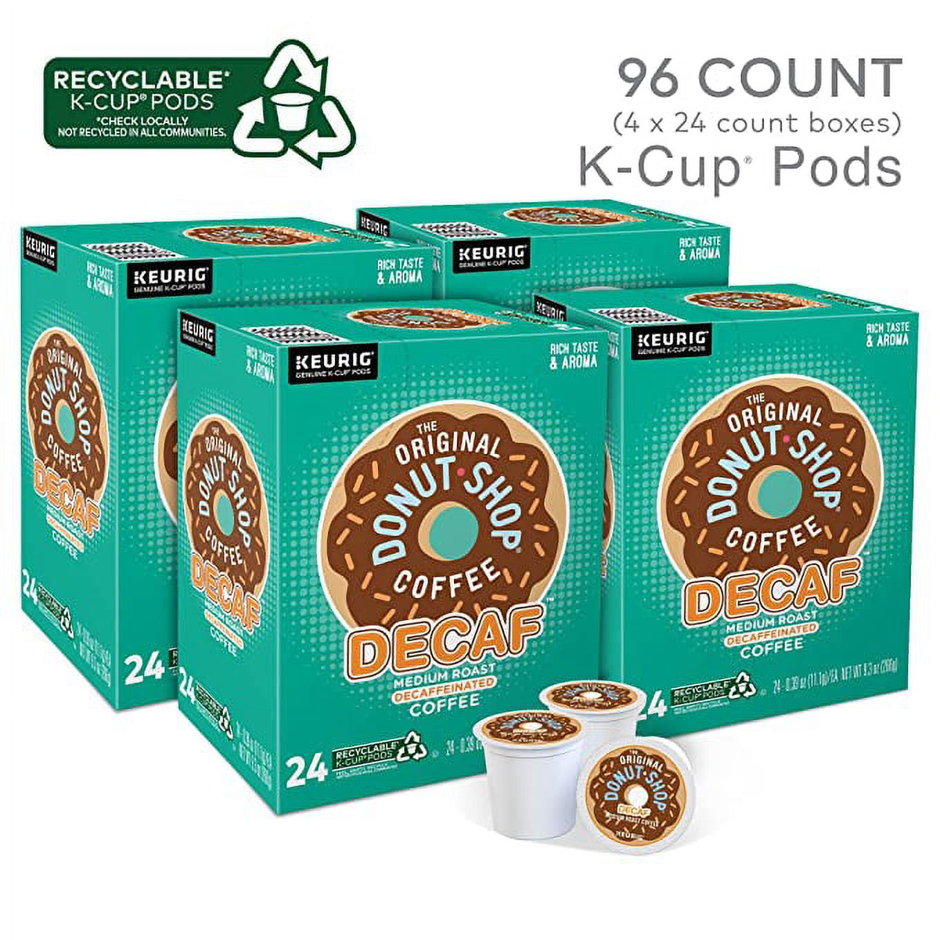 The Original Donut Shop Decaf Keurig Single-Serve K-Cup Pods, Medium Roast Coffee, 96 Count