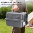 thumbnail image 3 of RIZZARI Grey Small Hard Sided Pet Carrier, Portable Ventilated Travel Crate with Metal Door and Handle for Small Dogs and Cats, Perfect for Car Rides, Vet Visits and Daily Use, 3 of 8