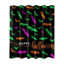 SLYNSHome Halloween Shower Curtain for Bathroom,Bat Bath Curtains Halloween Bathroom Decor Spooky Curtains