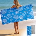 thumbnail image 6 of Vfedsrsge Blue Striped Seashell Beach Towel – Quick Dry, Sand Free, Lightweight & Absorbent, Large 58x28 Inches, Eco-Friendly Recycled Polyester for Travel, Pool, Outdoor, 6 of 9