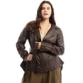 thumbnail image 4 of June & Vie Women's Plus Size High-Low Belted Leather Jacket, 4 of 6