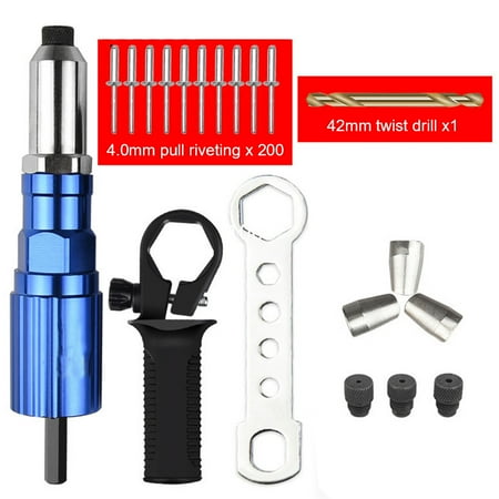 

Electric Rivet Guns Drill Adapter Kit Set Blind Riveter Electric Nut Gun Riveting Tool Cordless Riveting Drill Adaptor Tool Set
