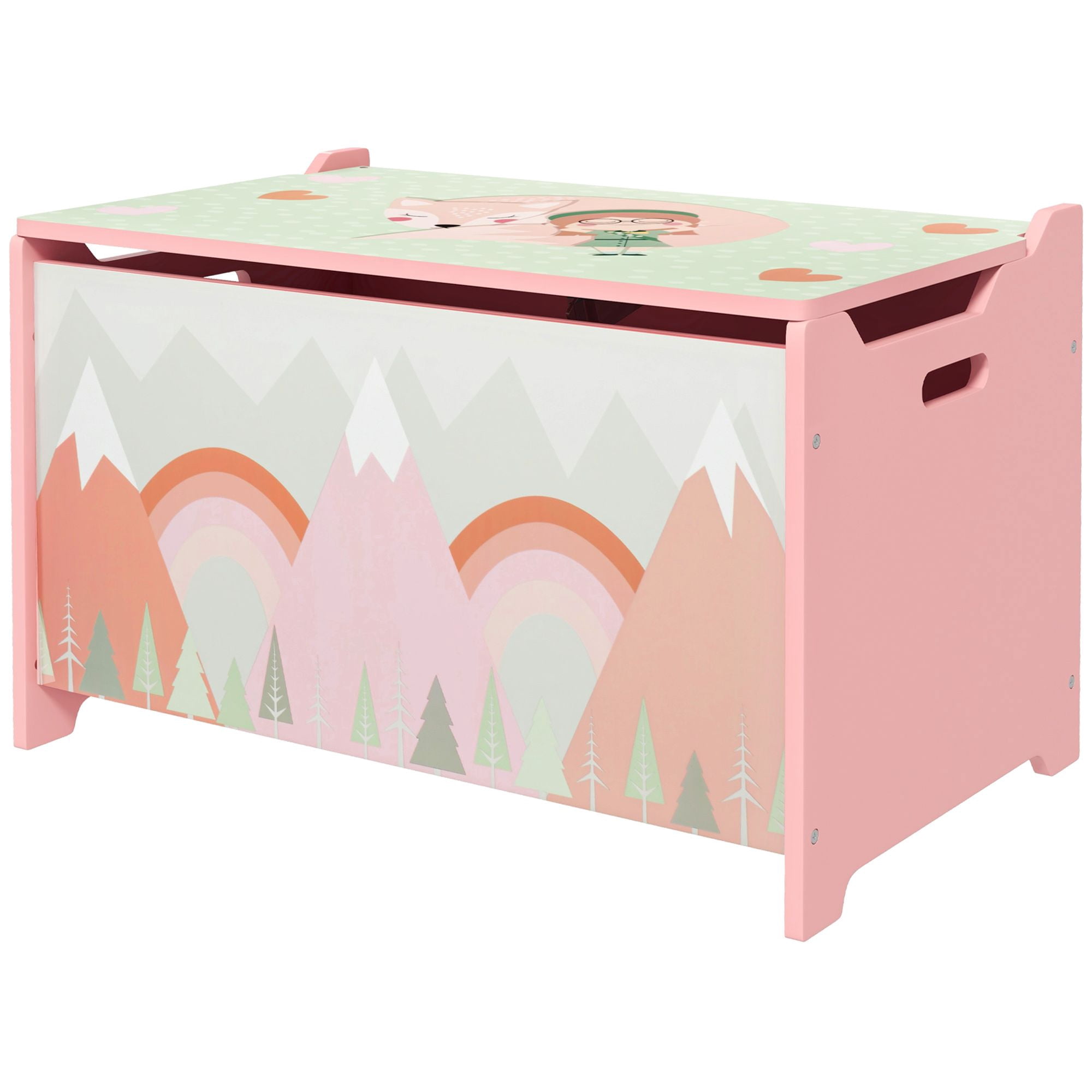Toy Box with Lid Toy Chest Storage Organizer for Bedroom Pink