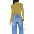 thumbnail image 6 of Gkeoshab Womens Tops Women's High Neck Cowl Neck Long Sleeve T-Shirt Cotton Layering Top for Everyday Wear Gold M, 6 of 7