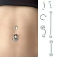 thumbnail image 2 of HOOUN 1Pc Clear Acrylic Nose Ring Lip Eyebrow Retainer Stud Ear Navel Piercing Jewelry-5, 2 of 9