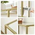 thumbnail image 6 of VASAGLE 51.2" Console Sofa Entry Table with 3 Shelves Metal Frame Tempered Glass Shelf Modern Style for Entryway Living Room Bedroom Gold Color, 6 of 10