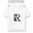 thumbnail image 3 of Camiseta de algodón con el alfabeto de Disney Mickey de la A a la Z, moda de verano para niños y niños, camisetas informales de cuello redondo y manga corta, 3 of 5