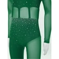 thumbnail image 5 of Alvivi Kids Girls Dance Full Bodysuit Long Sleeve Ballet Unitard Leotard Gymnastics Jumpsuit Skating Dancewear One Piece Green 14, 5 of 7