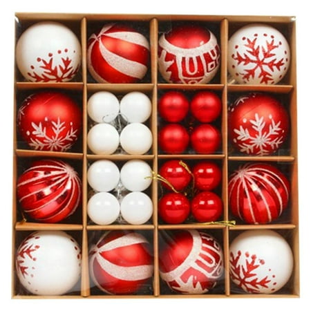 

Fovolat Christmas Ball Ornaments|Shatterproof Hanging Tree Balls Set|Creative Painted Christmas Ball Pendant with Gift Boxes Perfect for Christmas Gift Tree Decor 44pcs