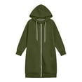 thumbnail image 7 of WIZUTIZ Women's Solid Color Oversized Zip Up Hoodie Long Coat Long Sleeve Pockets Loose Fit Casual Winter Warm Sweatshirt Outerwear, 7 of 7