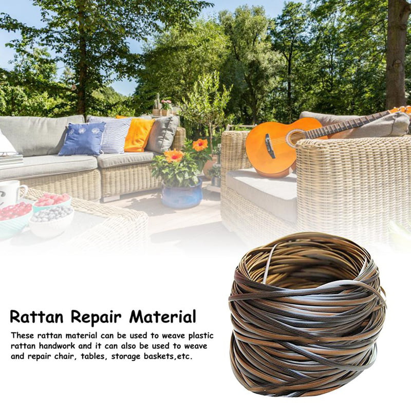 Coffee gradient flat synthetic rattan weaving material plastic rattan for knit 