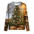 thumbnail image 4 of Craaazy Christmas Shirts Womens Round Neck Long Sleeve Christmas Printed Shirts Gifts, 4 of 4