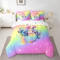thumbnail image 3 of Feelyou Magic Mermaid Princess Twin Bedding Sets 7-Piece, Dreamy Ocean Sealife Bedding Comforter Set, Teens Kids Boys Girls Reversible Sheet Sets, Luxury Bedroom Decor, 3 of 8