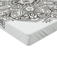 thumbnail image 2 of Ambesonne Mandala Fitted Sheet, Eastern Psychedelic, Twin Size, White Charcoal Grey, 2 of 3