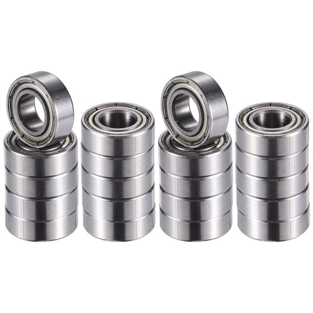 MR126ZZ 6x12x4mm Escudo de metal doble Fila única Rodamientos rígidos de bolas Tono plateado - Paquete de 20