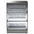 thumbnail image 4 of Hawthorne Collection MDF Silver Nightstand Rectangular Mirrored 26.18" Assembled, 4 of 7