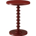 thumbnail image 2 of Red Wooden Side Table With Graceful Base For Living Room Exquisite Pedestal Space, 2 of 3