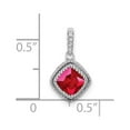 thumbnail image 2 of Auriga 10k White Gold Cushion Ruby and Diamond Pendant for Women (L-14.9mm, W-9mm), 2 of 4