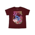 thumbnail image 4 of Disney Lilo And Stitch Men's Stitch Surfing Sunset Hibiscus Flowers Distressed Graphic Print T-Shirt, 4 of 5